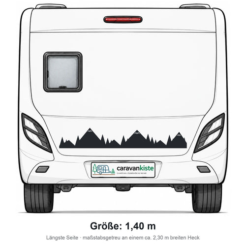 Größe 1,40 m am Wohnwagen-Heck
