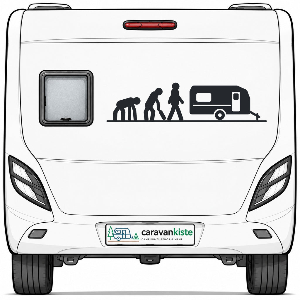Sticker am Wohnwagen-Heck – Titelbild