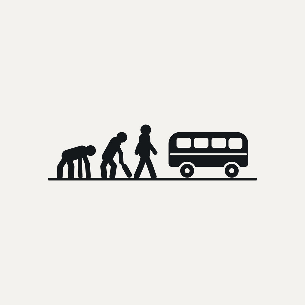 Sticker Evolution vom Affen zum Van