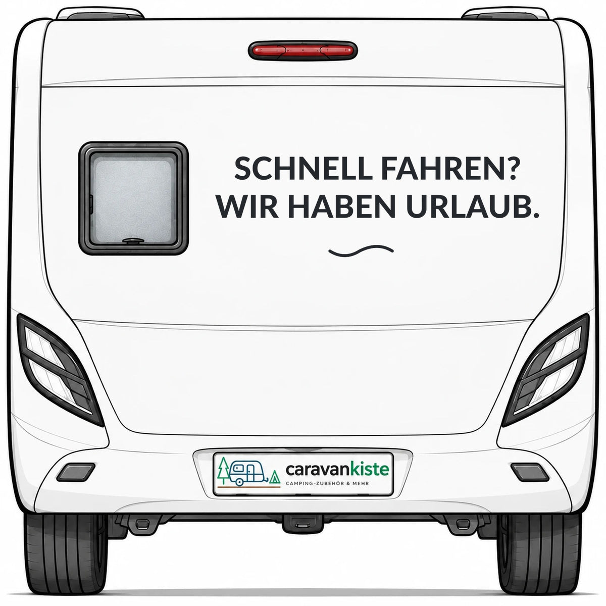 Sticker am Wohnwagen-Heck – Titelbild