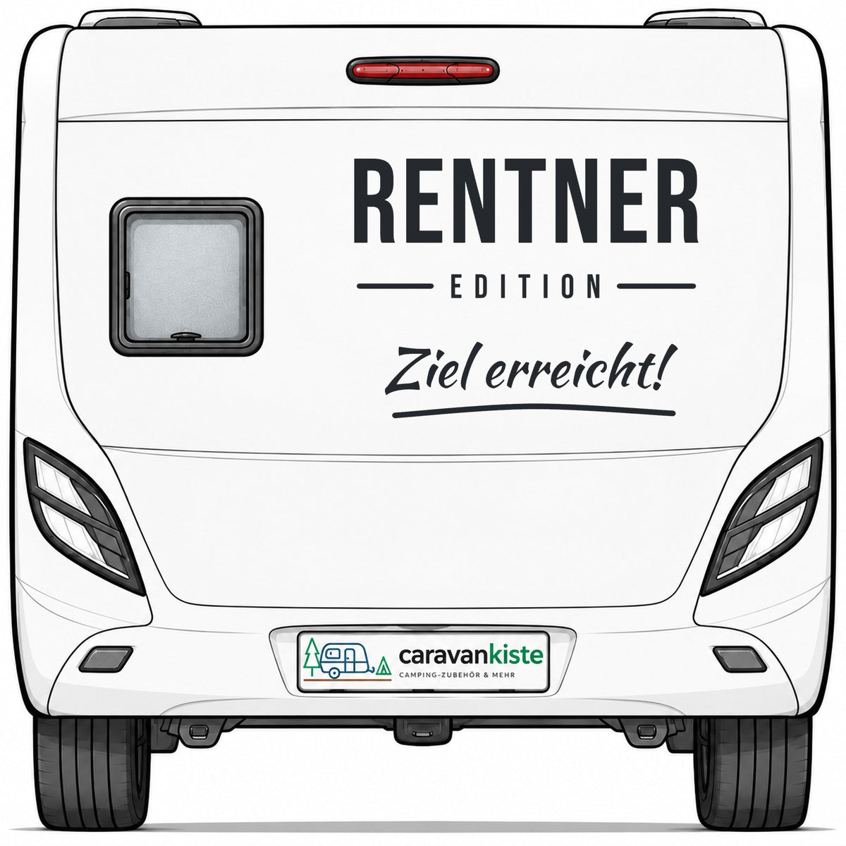 Sticker am Wohnwagen-Heck – Titelbild