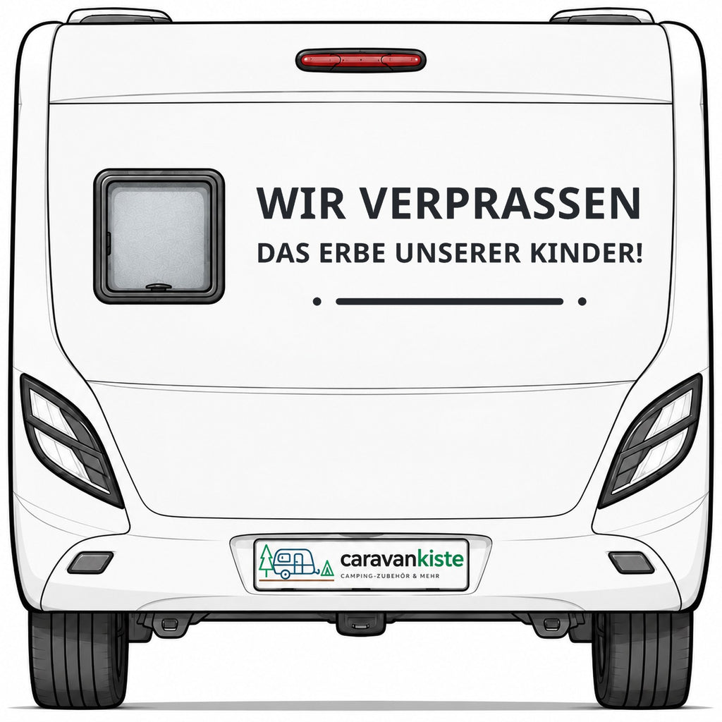 Sticker am Wohnwagen-Heck – Titelbild