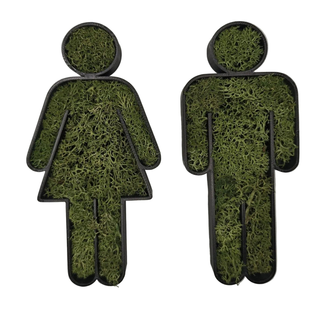 WC-Schilder Set Nature mit Islandmoos – Damen und Herren